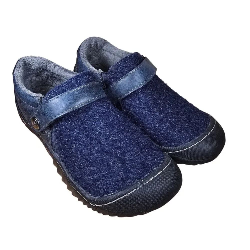 JSport JBU Women's Blair Fur Winter Slip On Shoes Blue 6.5 Vegan Uppers